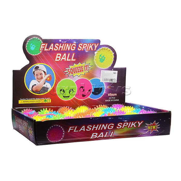 Мяч-еж "Цветные половинки" (6,5 см.) в коробке