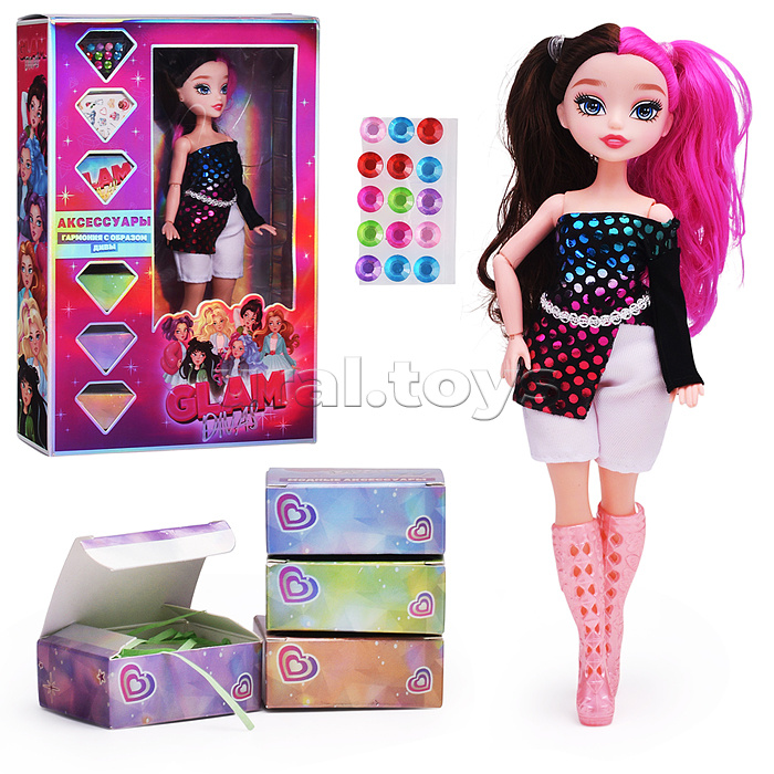 Модная кукла Glam Divas Music Diva Алекс с аксессуарами, 25 см
