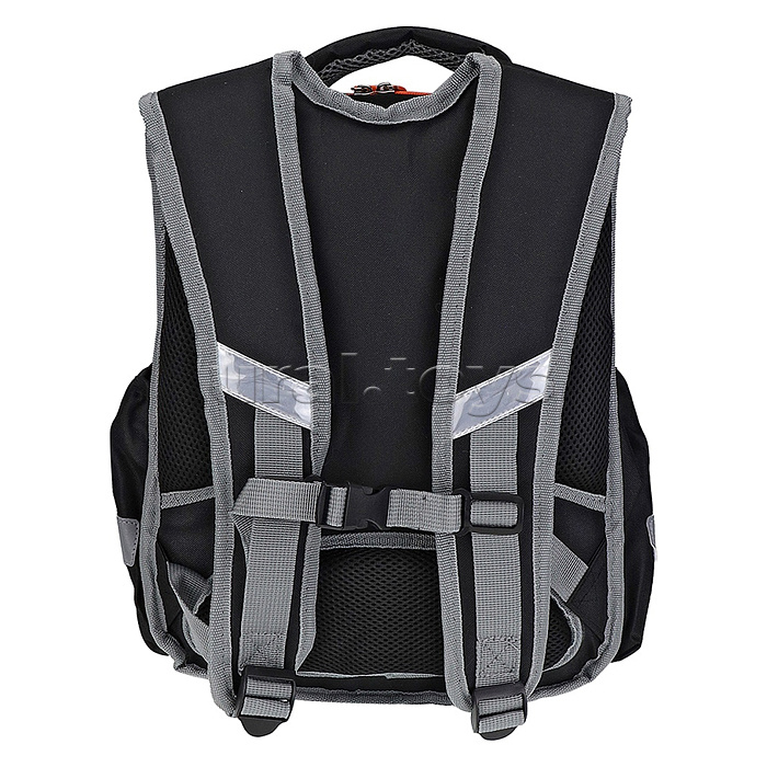 Школьный формованный ранец "Драйв" черный. брелок в комплекте, 38х23х20 см