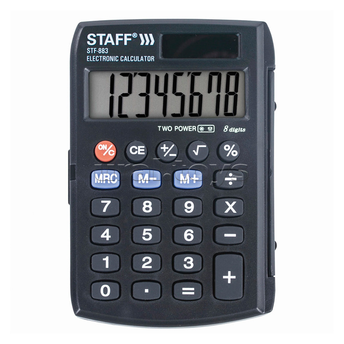 Калькулятор карманный (95х62 мм), 8 разрядов, двойное питание, 250196