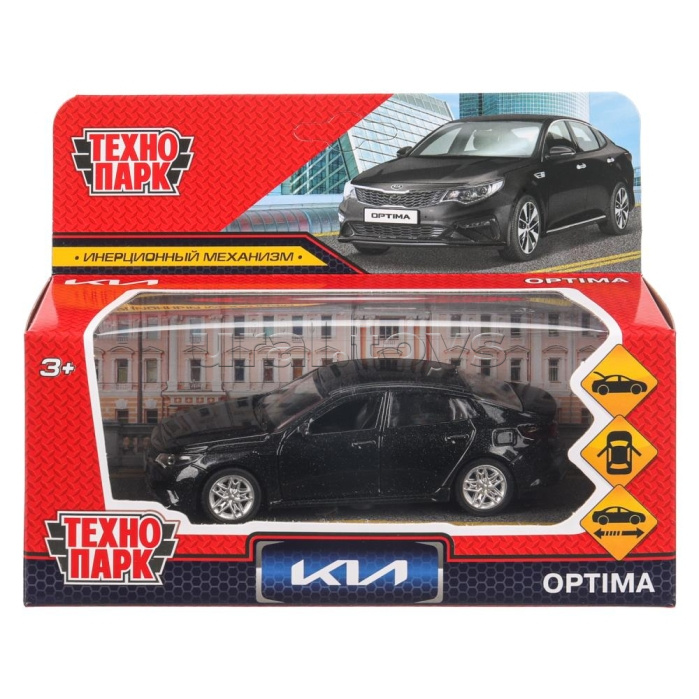Машина металл KIA OPTIMA длина 12 см, двери, багаж, инерц, черный, в коробке Машина металл KIA OPTIMA длина 12 см, двери, багаж, инерц, черный, в коробке