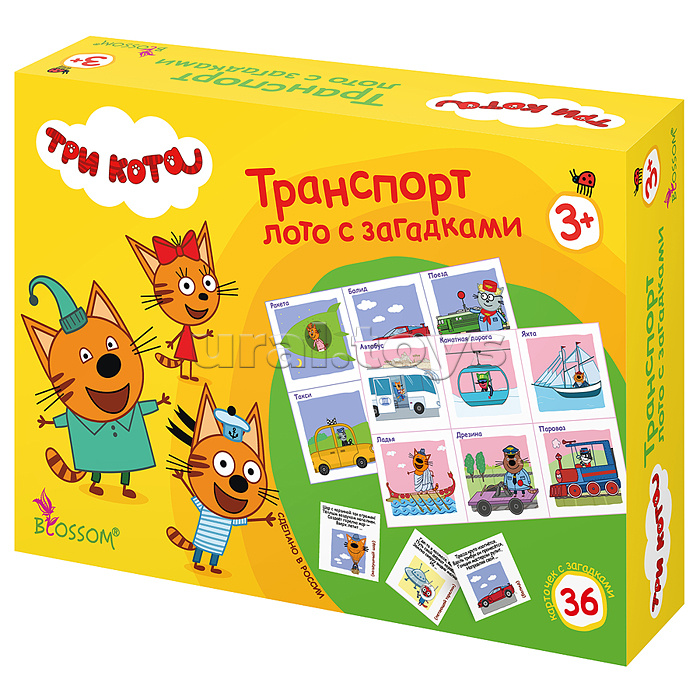 Лото развивающее с загадками "Три кота" Транспорт