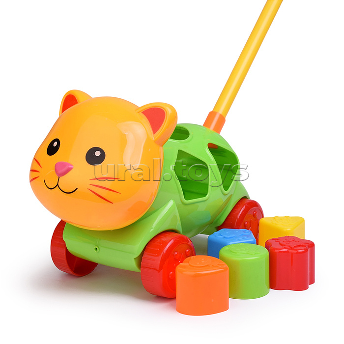 Каталка 9206 "Кошечка" (головоломка с блоками) в пакете