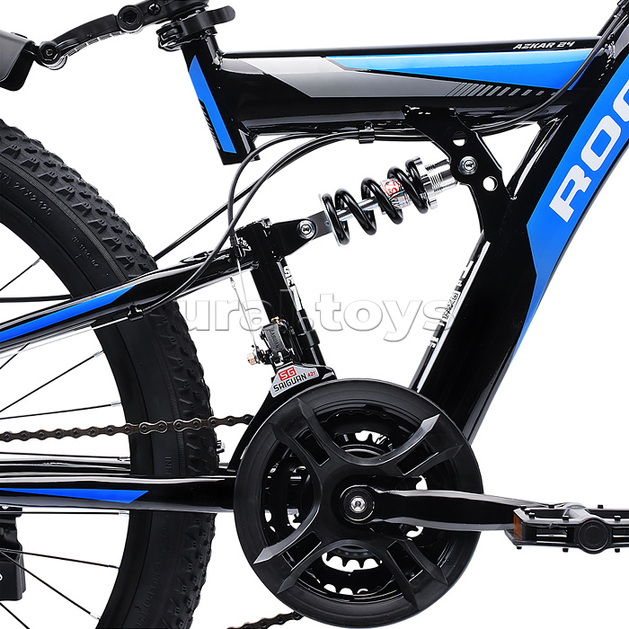 Велосипед 24" Rocket Azkar, цвет черный/синий, размер 15"