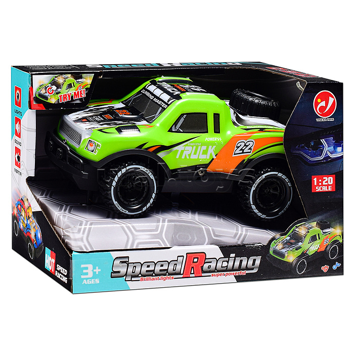 Машина "Яркий внедорожник" 1:20, свет, звук, в коробке