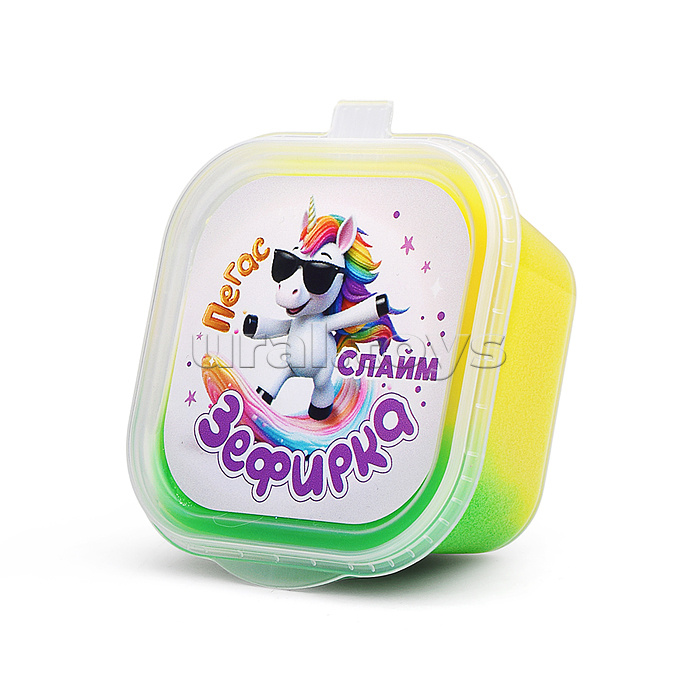 Слайм Зефирка, 50 гр., два цвета: желтый и зеленый