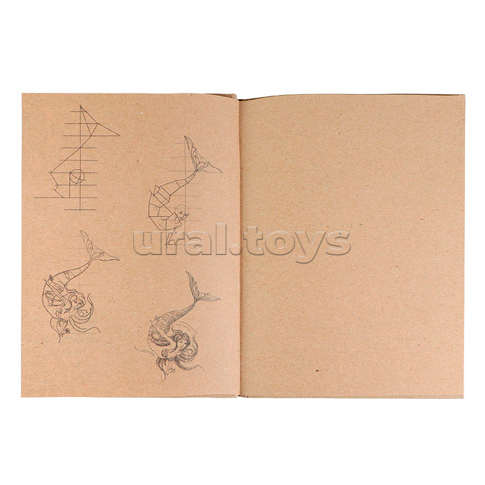 Скетчбук 80л. с пошаговыми эскизами "Беззаботное настроение" 7БЦ, КБС с резинкой