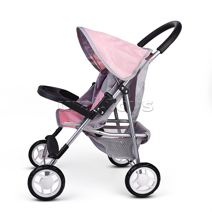 Коляская кукольная металлическая, с корзиной, столиком и козырьком