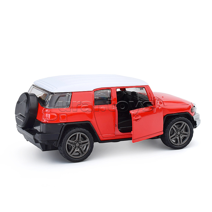 Красная инерционная машинка Внедорожник die-cast,1:32, открывающиеся двери