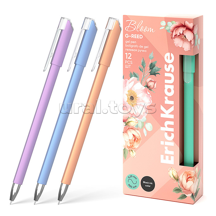 Ручка гелевая "G-Reed Stick Pastel Bloom" 0.38, цвет чернил синий (в коробке по 12 шт.)