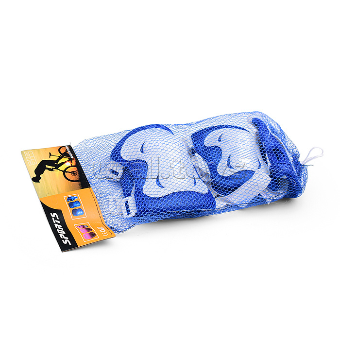 Комплект детской защиты для катания (цвет бело/синий)