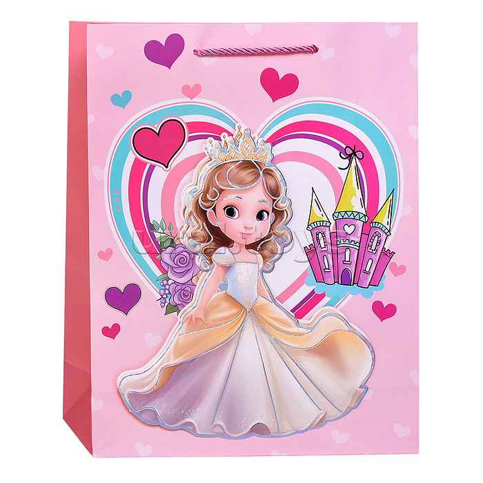 Пакет подарочный "Подарок маленькой принцессе" 26*32*10см