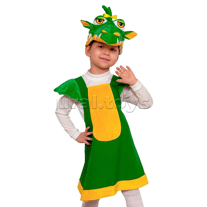 Изделие швейное "Набор карнавальный "Дракоша зелёная" ткань-плюш (3-6 лет, рост 92-122)
