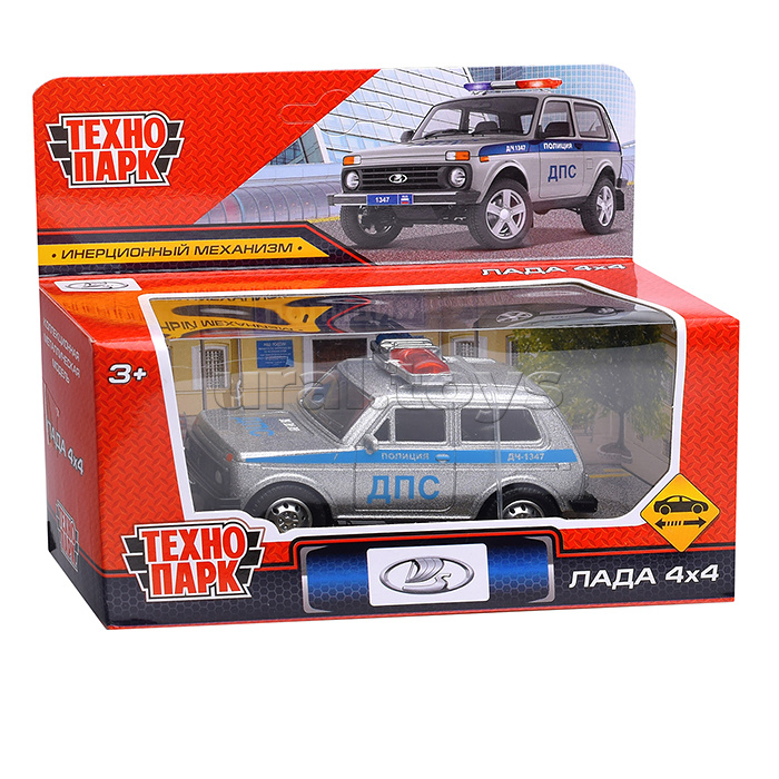 Машина металл LADA Полиция, 10 см, инерция, в коробке