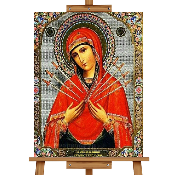 Мозаика алмазная "Семистрельная икона" 40*50см.