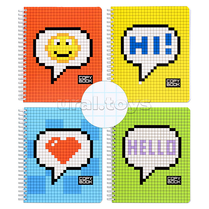 Тетрадь 96л. клетка  А5  Гребень ML Перевертыш, пиксель стандарт