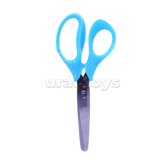 Ножницы детские "Cosmo Ergo Line" 13 см, с линейкой, эргономичные пластиковые кольца, в картонном дисплее, 3 цвета ассорти