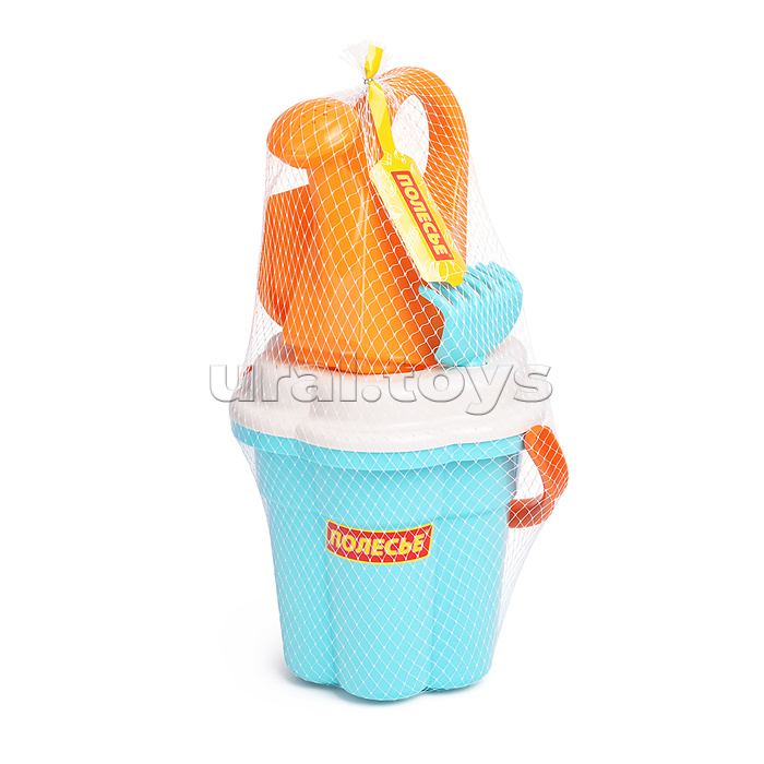 Набор №655 сафари: ведро-цветок большое, ситечко-цветок большое, лопатка №5, грабельки №5, лейка большая