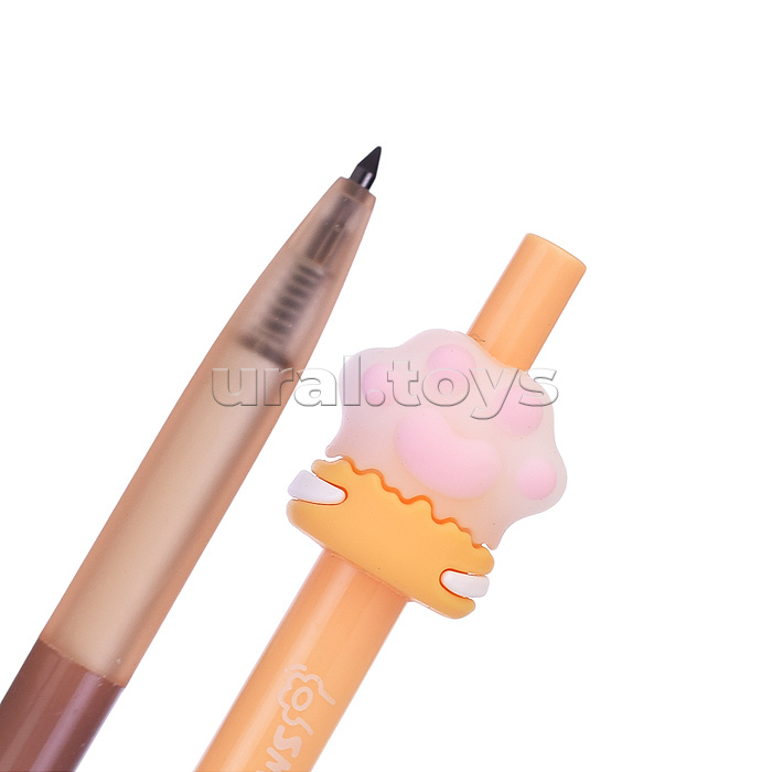 Карандаш вечный автоматический подарочный "Cat Paw" с декоративным элементом, d=2 мм, с наконечником из специального металлического сплава - заменяет 300 обычных карандашей, индивидуальная маркировка, в картонном дисплее, синяя, ассорти 6 дизайнов