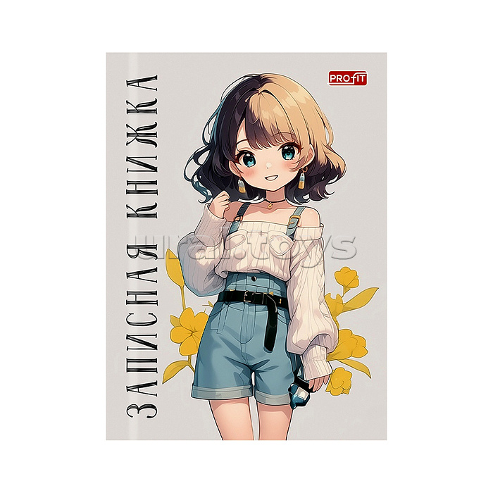 Записная книжка 48л. А7 "Девушка с разноцветными волосами" перепл. 7БЦ, глянц. лам.