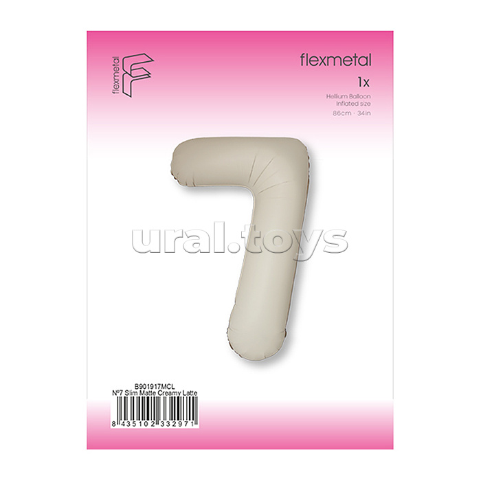 Шар (40''/102 см) Цифра, 7 Slim, Кремовый Латте, Матовый, 1 шт. в уп. Шар (40''/102 см) Цифра, 7 Slim, Кремовый Латте, Матовый, 1 шт. в уп.