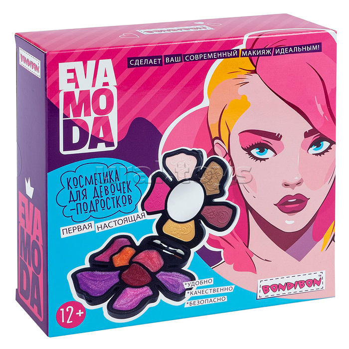 Набор детской декор. косметики Eva Moda, BOX 15х15х4,5 см; тени для век-3шт.(4,16г), блеск для губ-7шт.(8,4г), румяна-2шт.(3,2г), аппликатор-2шт., зеркало-1шт., Набор детской декор. косметики Eva Moda, BOX 15х15х4,5 см; тени для век-3шт.(4,16г), блеск для губ-7шт.(8,4г), румяна-2шт.(3,2г), аппликатор-2шт., зеркало-1шт.,