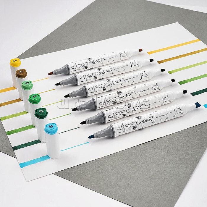 Набор двусторонних скетч-маркеров "Sketch&Art. Лесной пейзаж", 6 цв.