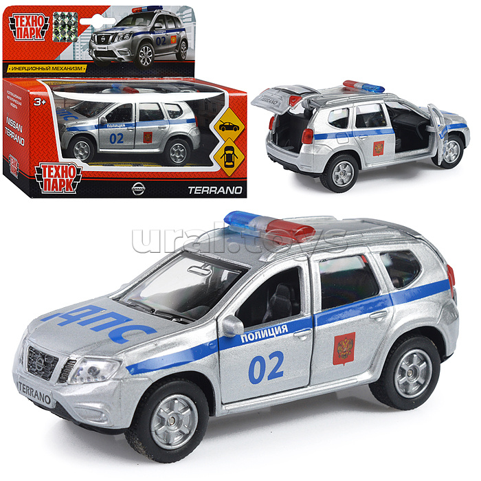 Машина металл Haval f7 Полиция 12 см, (свет-звук, двери, сереб,) в коробке