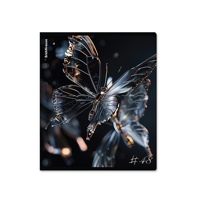 Тетрадь общая ученическая ErichKrause Glass Butterflies, 48 листов, клетка, матовая ламинация+выборочный УФ-лак_MIX-PACK Тетрадь общая ученическая ErichKrause Glass Butterflies, 48 листов, клетка, матовая ламинация+выборочный УФ-лак_MIX-PACK
