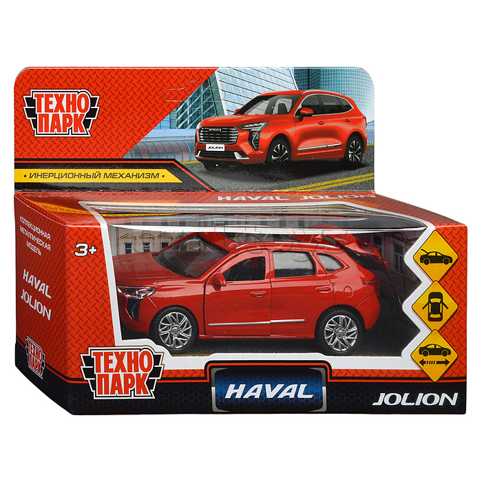 Машина металл Haval Jolion 12 см, (двери, багаж, красный) в коробке