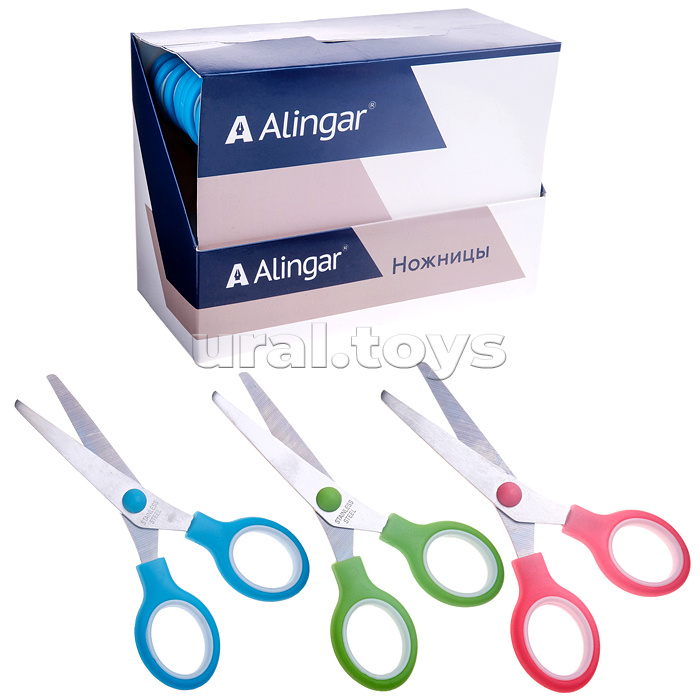 
Ножницы детские, 13 см, пластиковая ручка, закругленные концы, "Ярко", картонный стенд