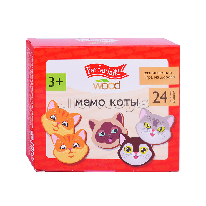 Игра настольная Мемо "Коты" Far far land wood (24 фишки в коробке) Игра настольная Мемо "Коты" Far far land wood (24 фишки в коробке)