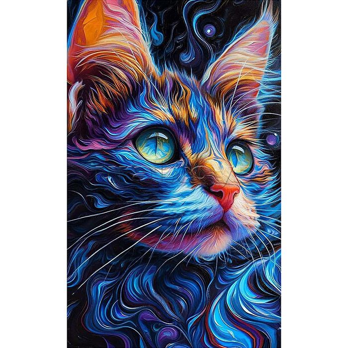 Мозаика алмазная "Радужный кот" 20*30 см.