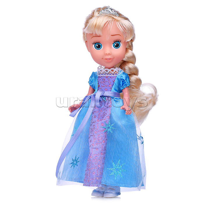 Кукла 25 см озвуч, Эльза, свет (амулет, руки и ноги сгиб, акс.)