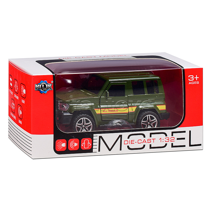 Машина "Вездеход"1:32 (свет,звук, откр дв)  в коробке