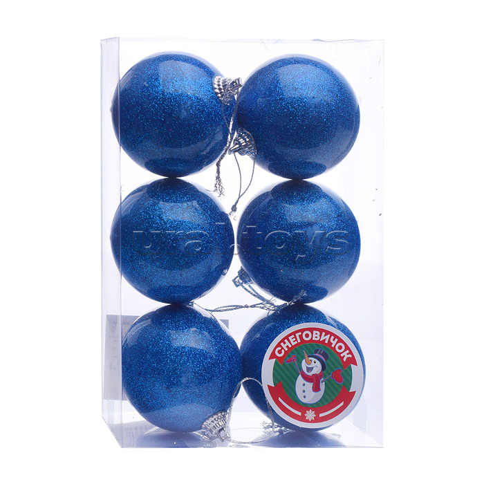 Набор елочных шаров (6см*6шт) синий
