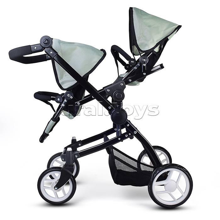 Коляская кукольная металлическая, для двойни, регулируемая посадка