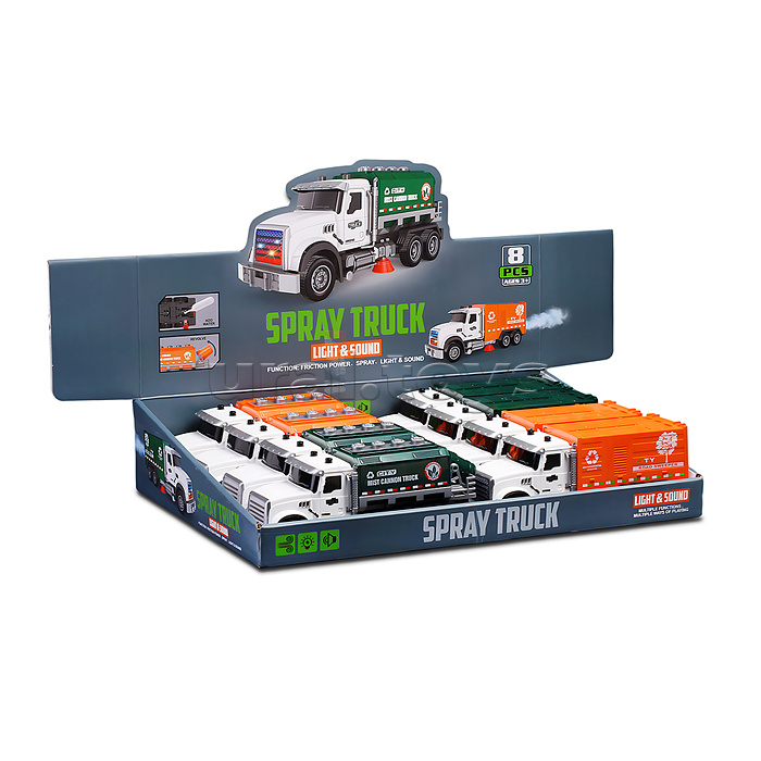 Машина "Мусоровоз" (свет, звук, спрей) в коробке