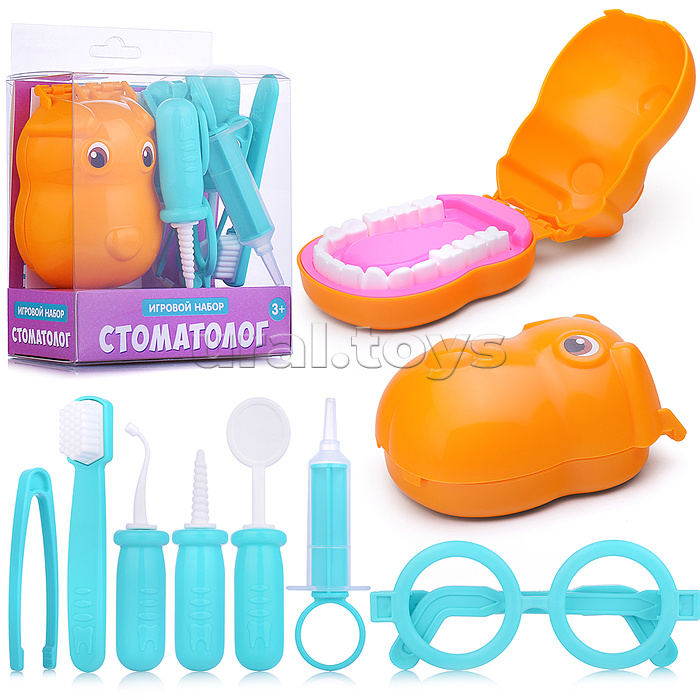 Игровой набор "Стоматолог" Собачка, 8 предметов, блистер