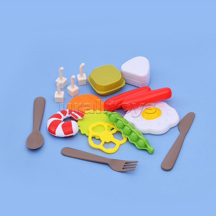 Игровой набор "Кухонный гарнитур" бежевый 88 предметов (свет, звук, пар, слив воды) в коробке
