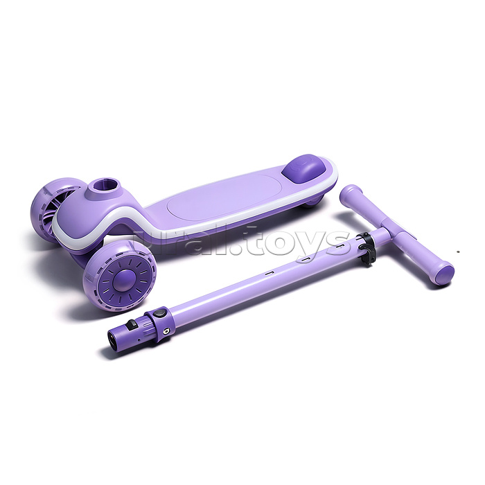 Самокат 3-х колесный ROCKET,колеса PU со светом, цвет фиолетовый