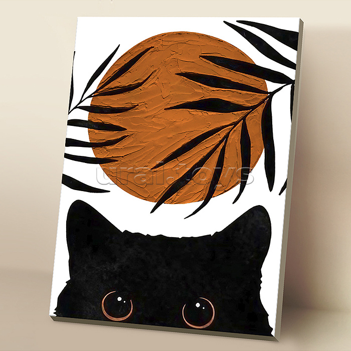 Рельефная картина 40х50 "Затаившийся кот" 3 цвета