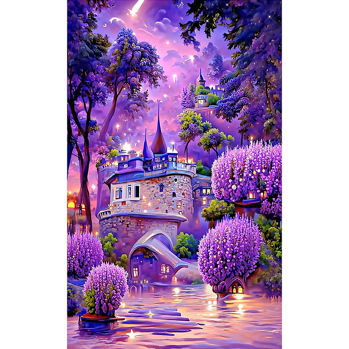 Мозаика алмазная "Сказочный замок" 20*30 см.