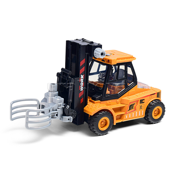 Машина "Вилочный погрузчик 3" 1:43 ( свет,звук) в крорбке