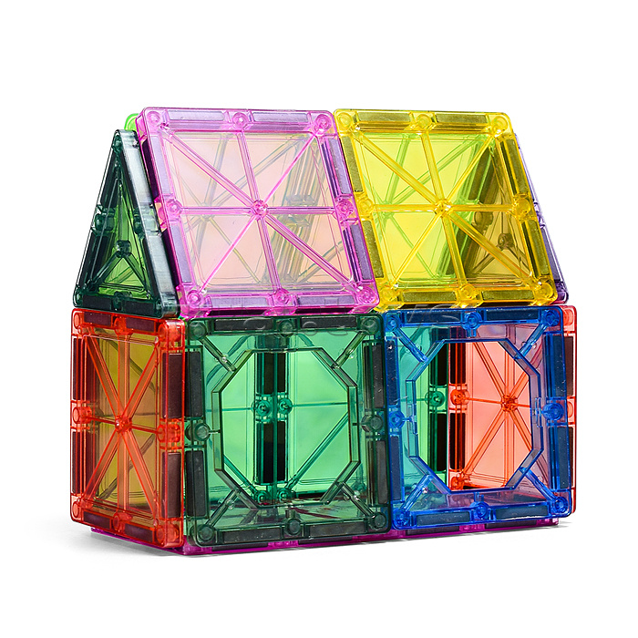 Конструктор магнитный "Замок" с прожектором (31 дет.) в коробке