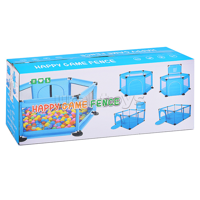 Манеж детский М9-3 шестигранный с баскетбольным кольцом (113*130*65) цвет зеленый