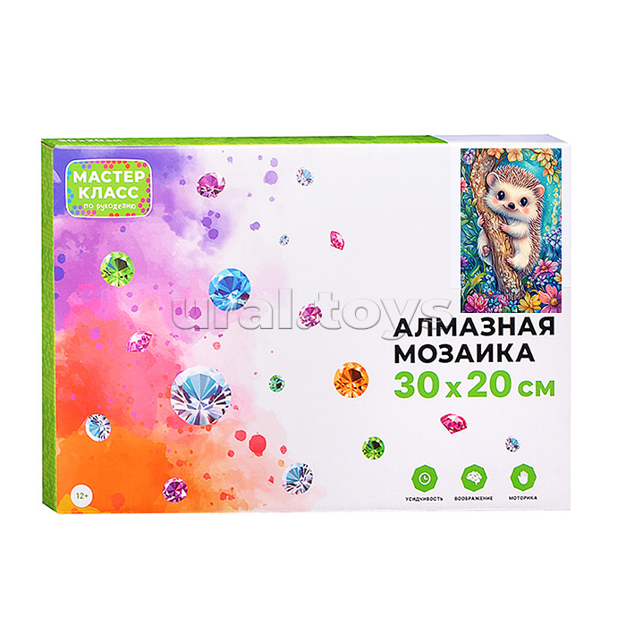 Мозаика алмазная "Ёжик на дереве" 20*30см.