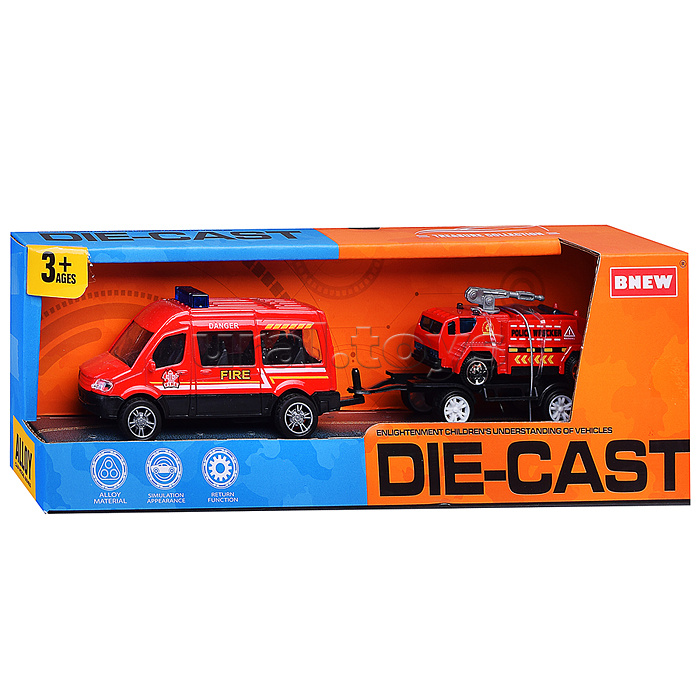 Машина "Пожарная служба" металл, в коробке