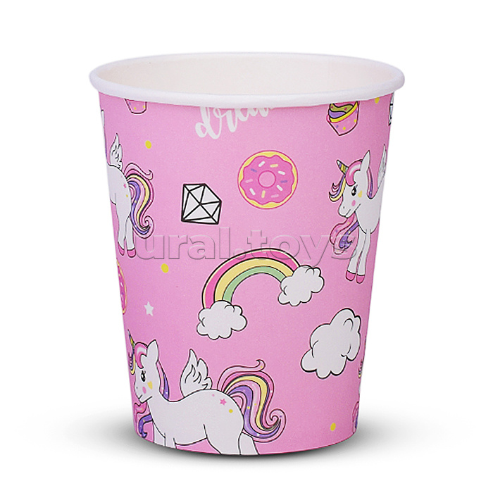Набор посуды одноразовой "Сладость единорога" стаканы (10 шт.)