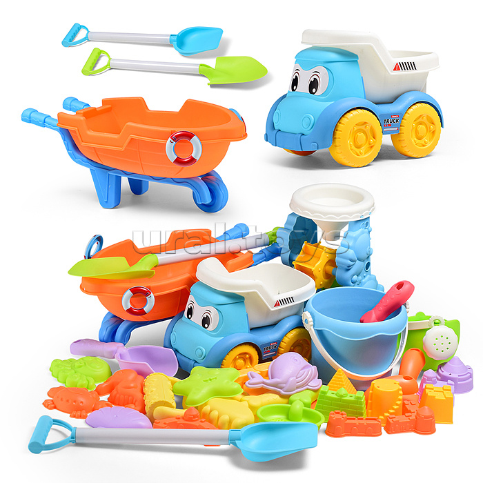 Набор для игры в песке "Пляжные приключения" в сетке (30 предметов)